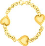 KARAT RUSH Puffed Heart Station Chain Bracelet