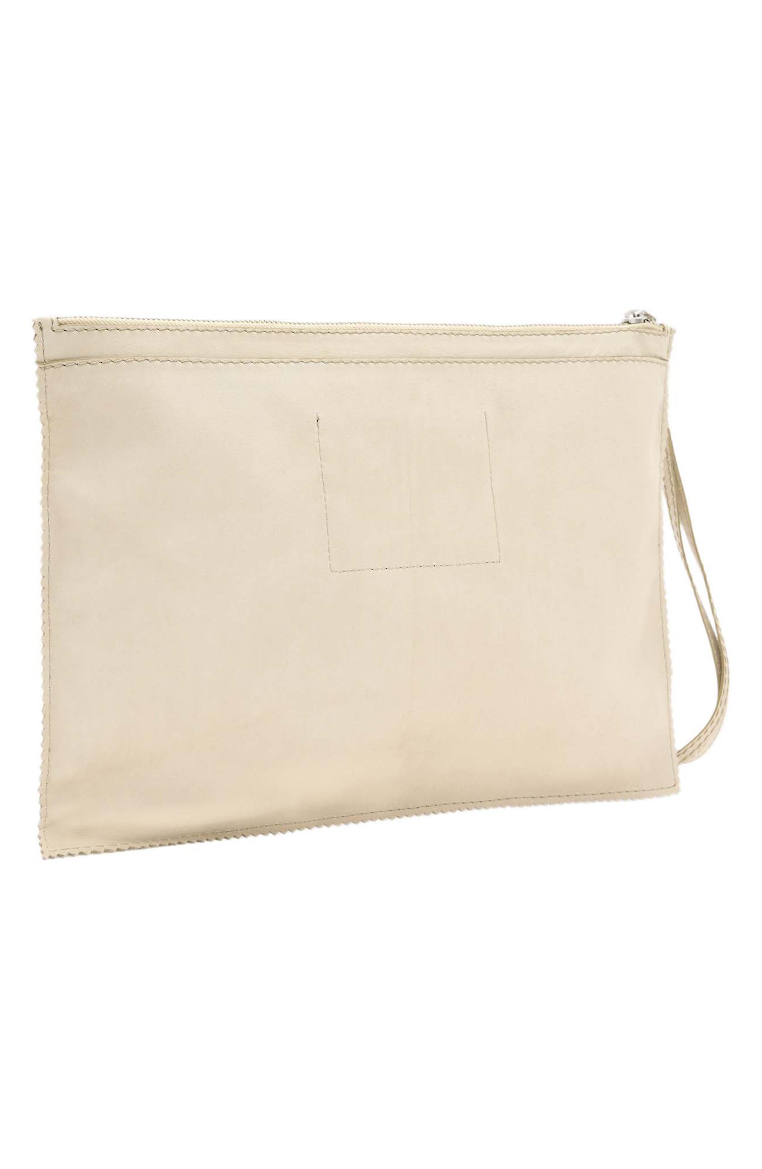 Siloh Large Leather Pouch, Alternate, color, ANTIQUE WHITE
