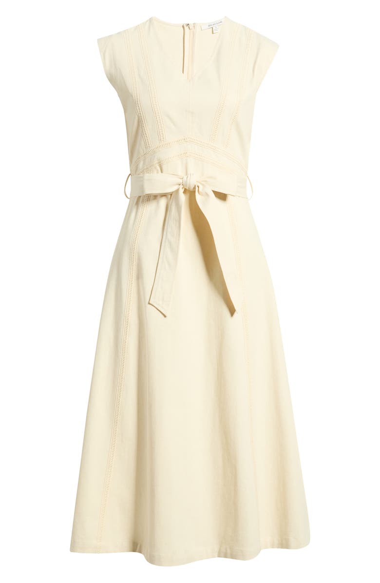 ZOE AND CLAIRE Stitch Tie Waist Midi Dress, Alternate, color, Cream