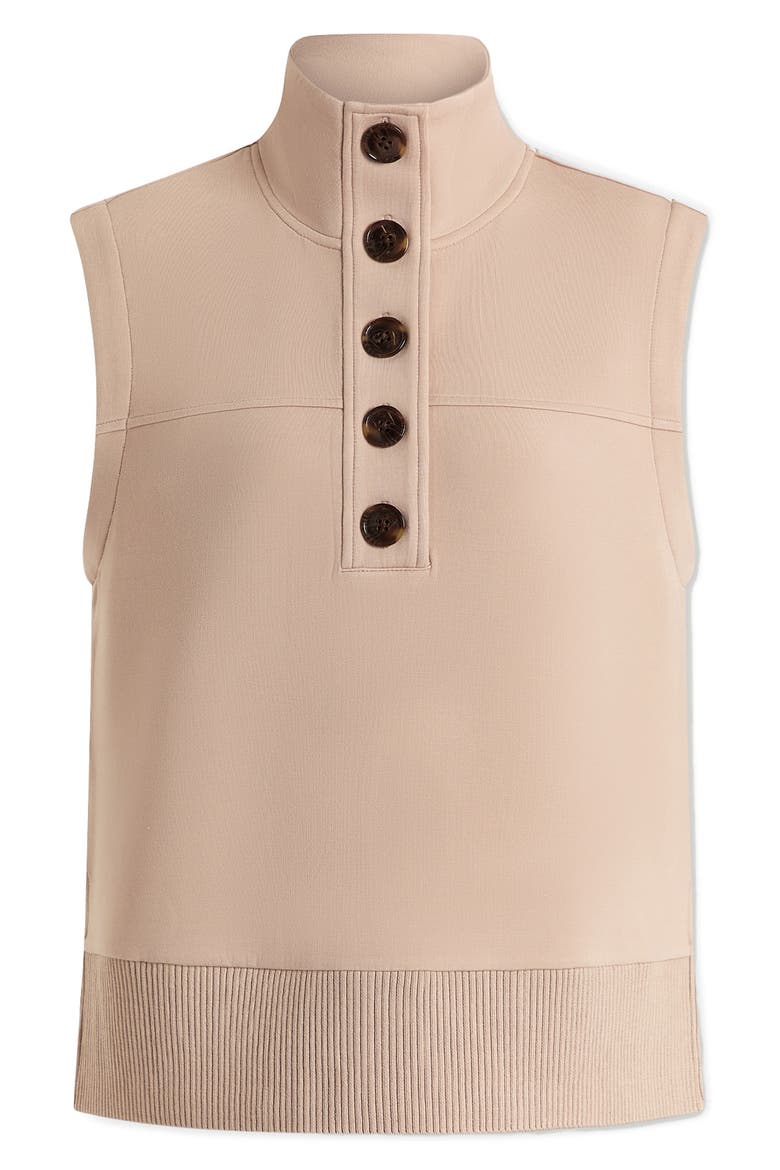 Conall Half Button Sleeveless Top, Alternate, color, MUSHROOM