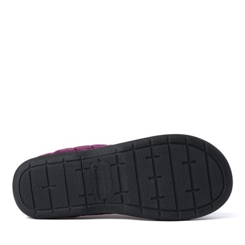 Dearfoams Darcy Quilted Cuff Velour Clog Slipper In Aubergine