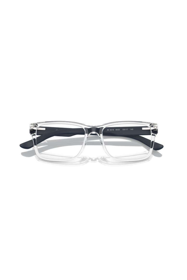 53mm Square optical glasses, Alternate, color, Transparent