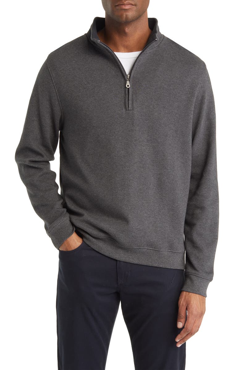 Scott Barber Quarter-Zip Cotton Pullover, Main, color, 