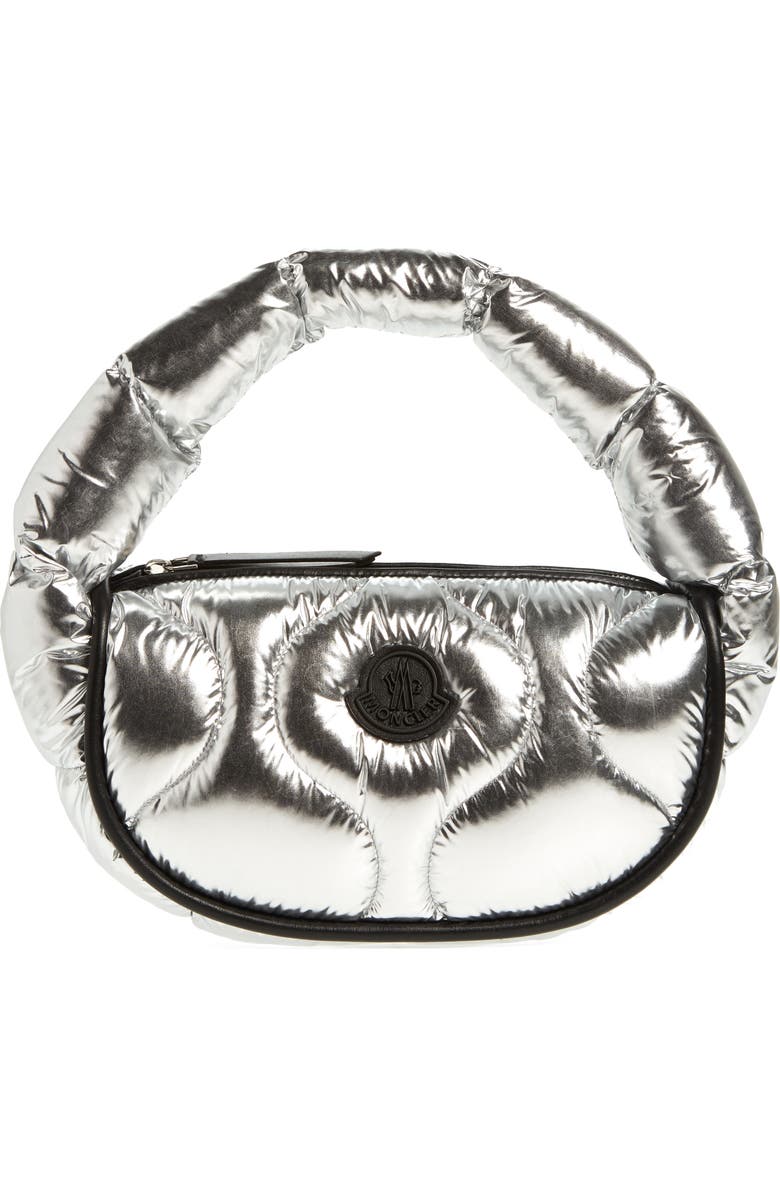 Moncler Delilah Metallic Nylon Hobo Bag, Main, color,