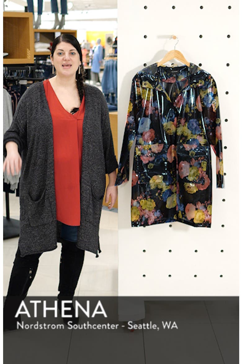 Floral Print Translucent Hooded Rain Jacket video