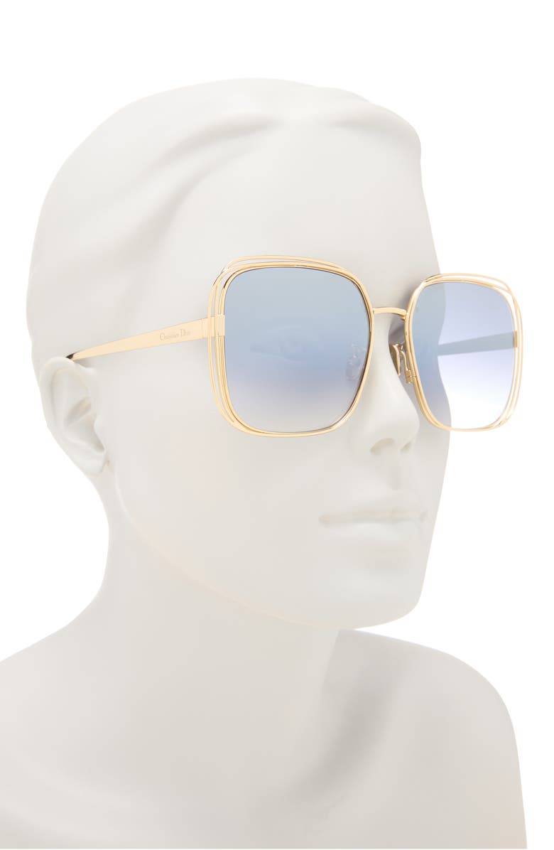 DIOR Filldior 58mm Polarized Gradient Square Sunglasses, Alternate, color,