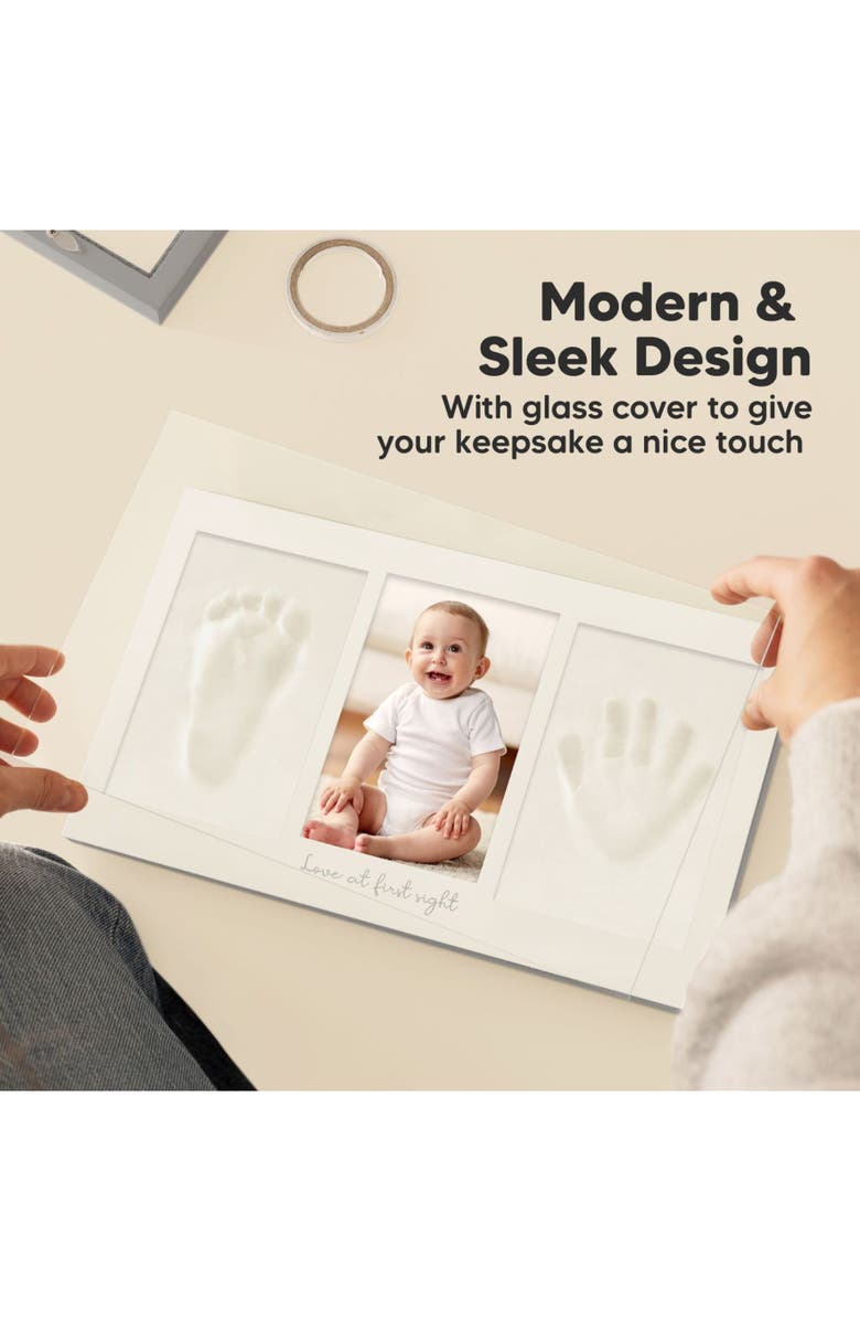 KeaBabies Baby Handprint & Footprint Keepsake Duo Frame, Alternate, color, Cloud Gray