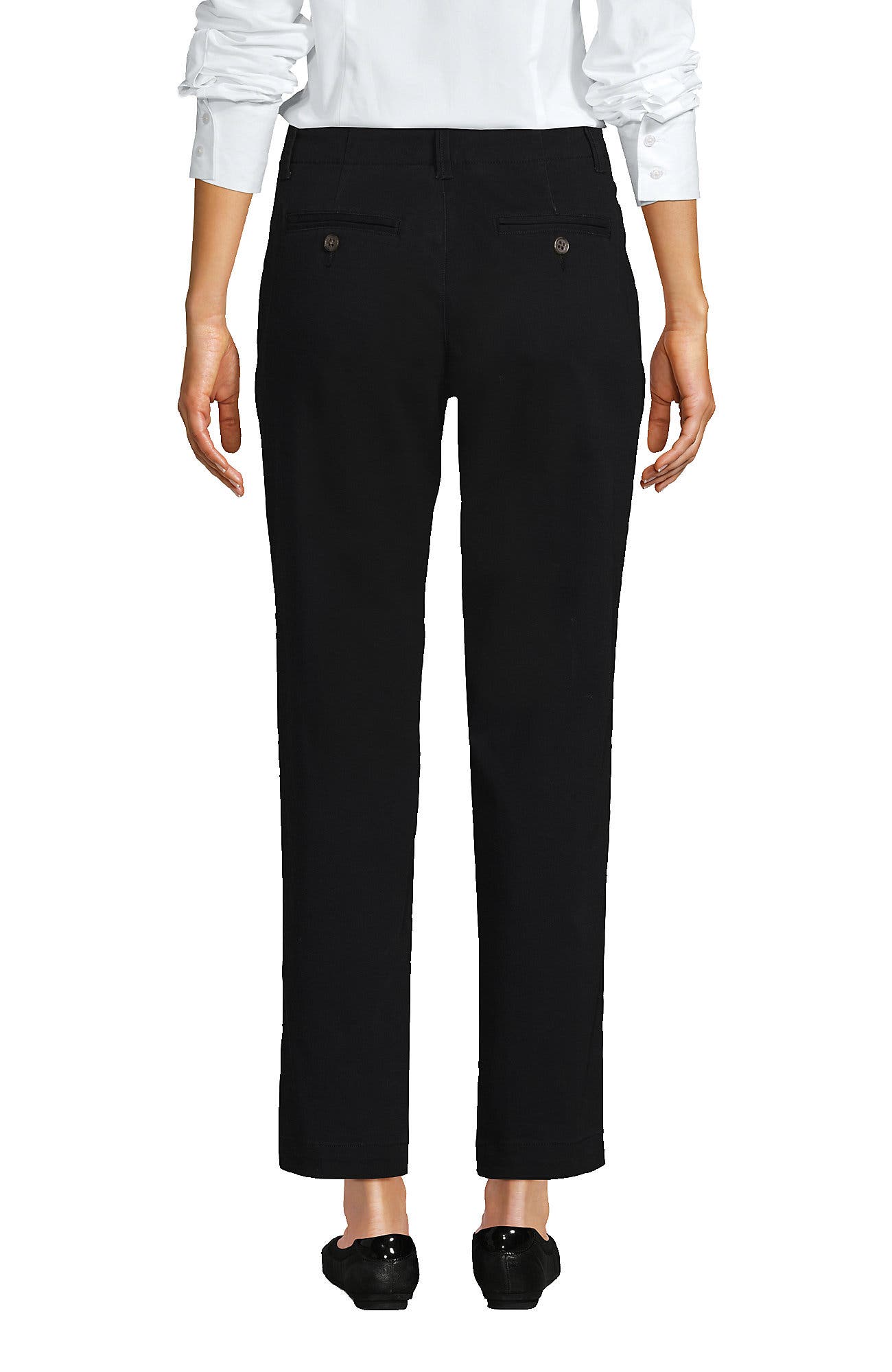 Mid Rise Classic Straight Leg Chino Ankle Pants - image 2