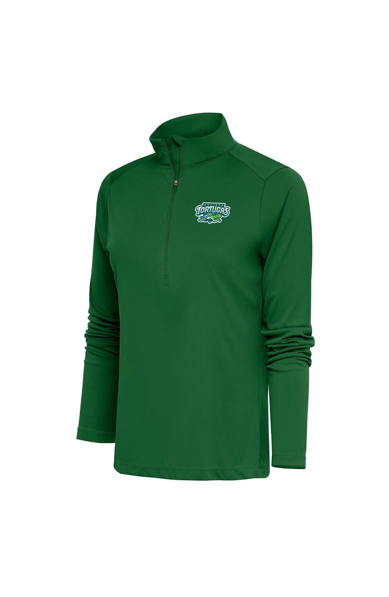 ANTIGUA Women's Antigua  Hunter Green Daytona Tortugas Tribute Half-Zip Pullover Top, Main, color, 