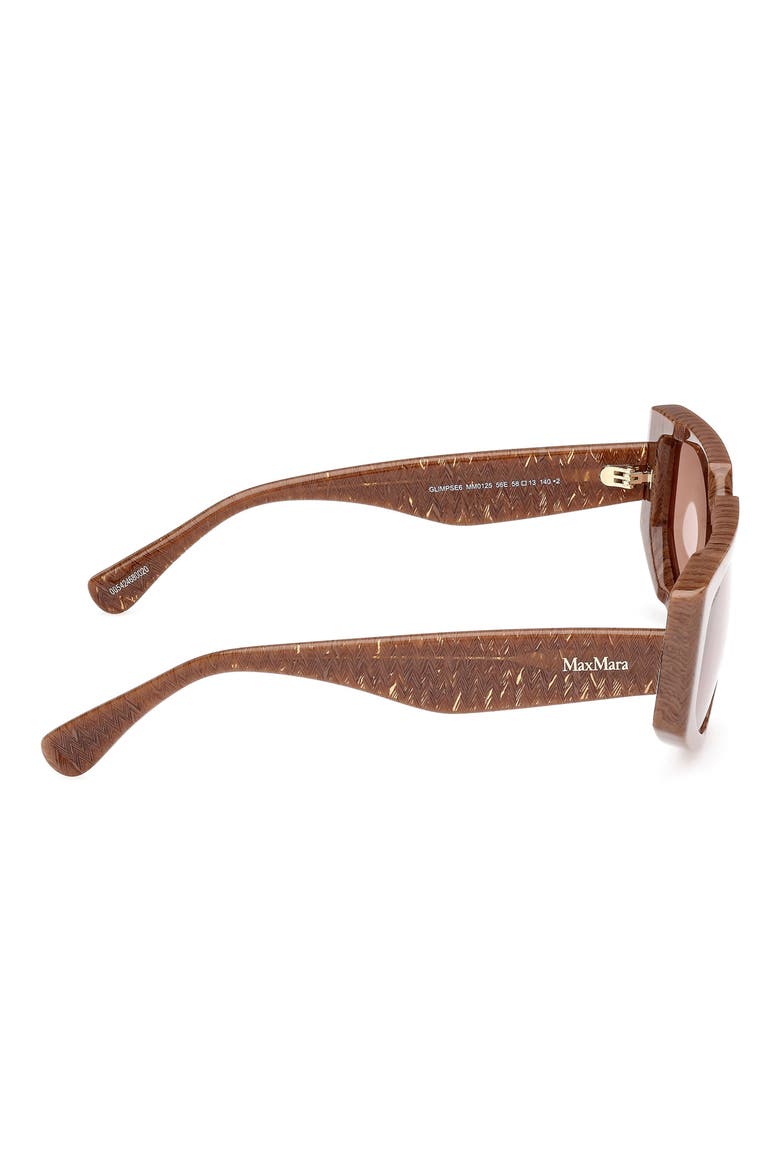 58mm Geometric Sunglasses, Alternate, color, BROWN CHEVRON / LIGHT BROWN