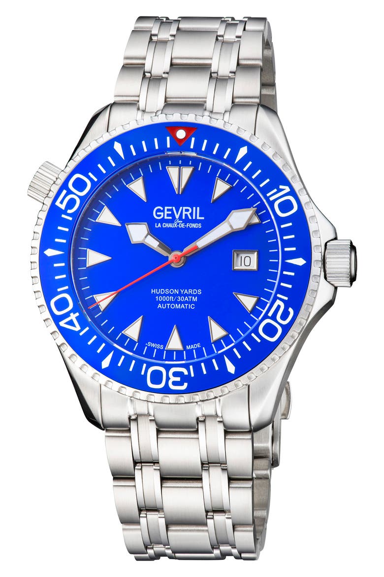 Hudson Yards Bracelet Watch, 43mm, Main, color, SILVER