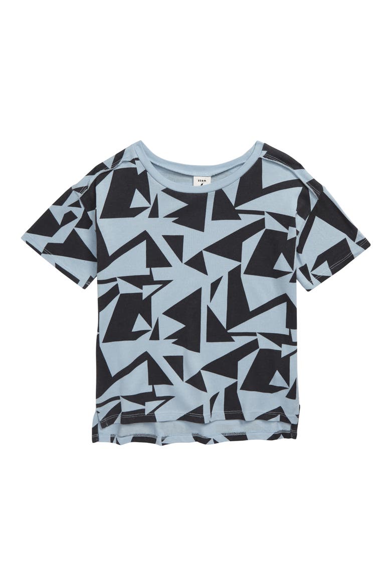 Dynamic Print T-Shirt, Main, color, GREY ONYX STATIC BLOCKS