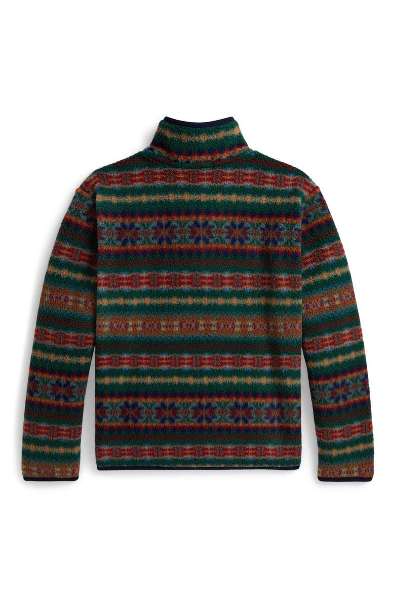 Kids' Brushed Fleece Snap Pullover, Alternate, color, LITCHFIELD