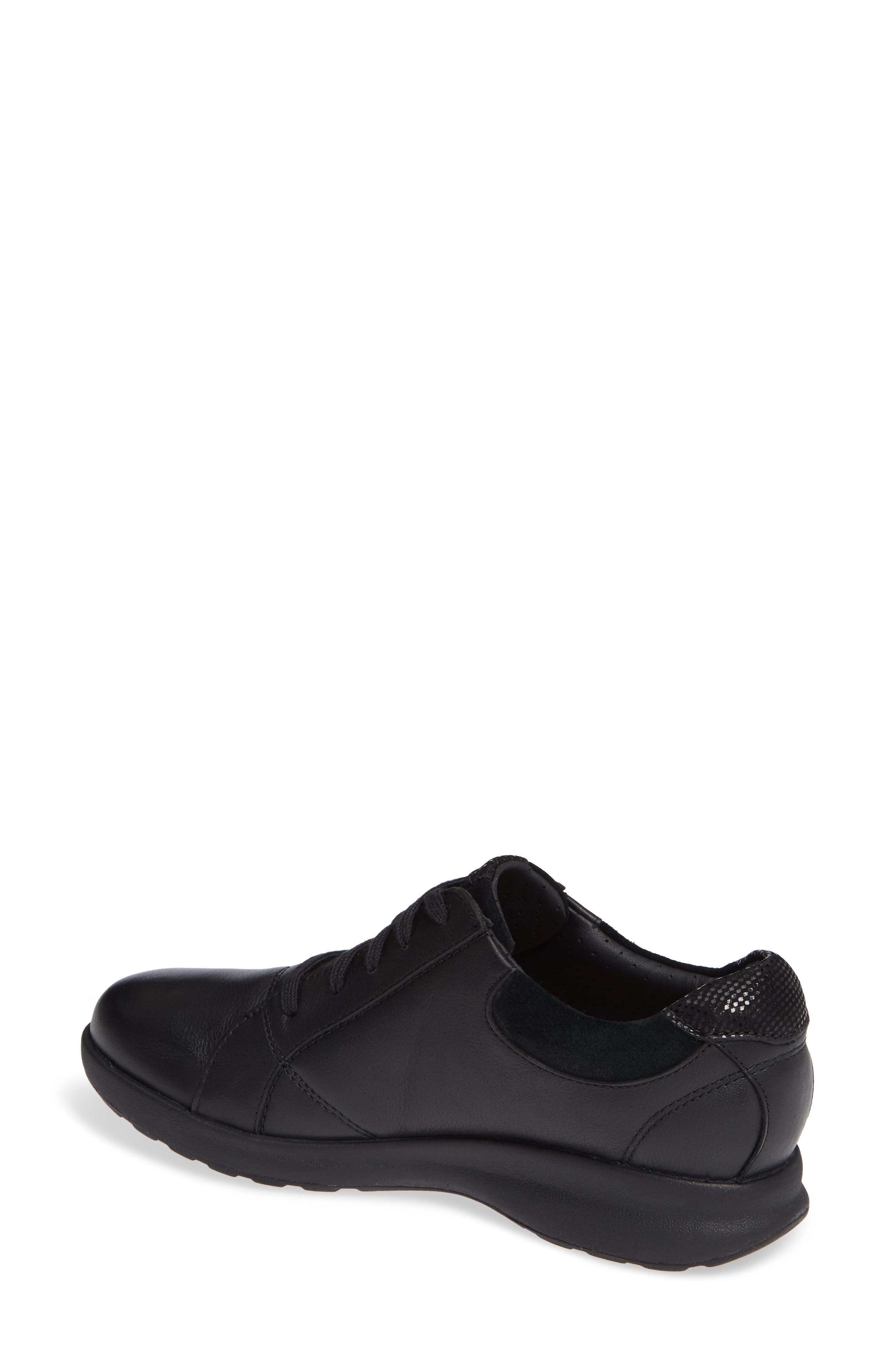 UnAdorn Lace-Up Sneaker, Alternate, color, BLACK LEATHER