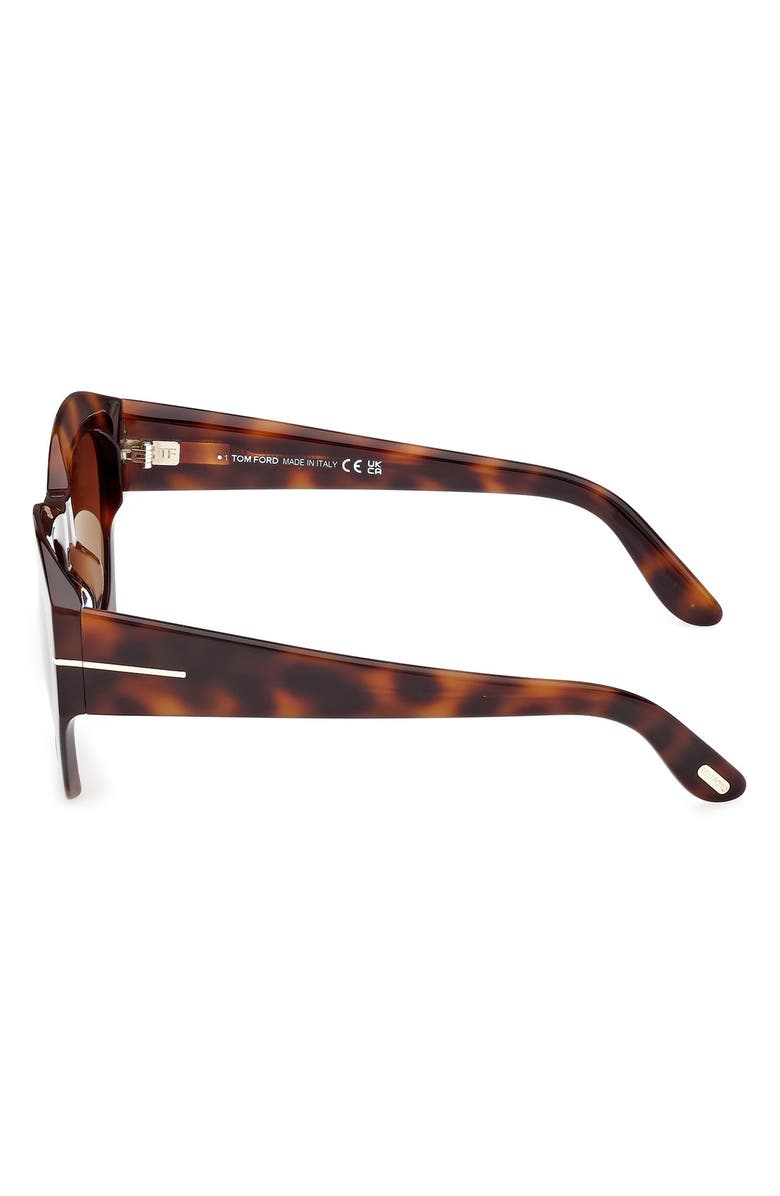 TOM FORD Guilliana 52mm Gradient Geometric Sunglasses, Alternate, color, Shiny Havana/ Grad Brown Blue