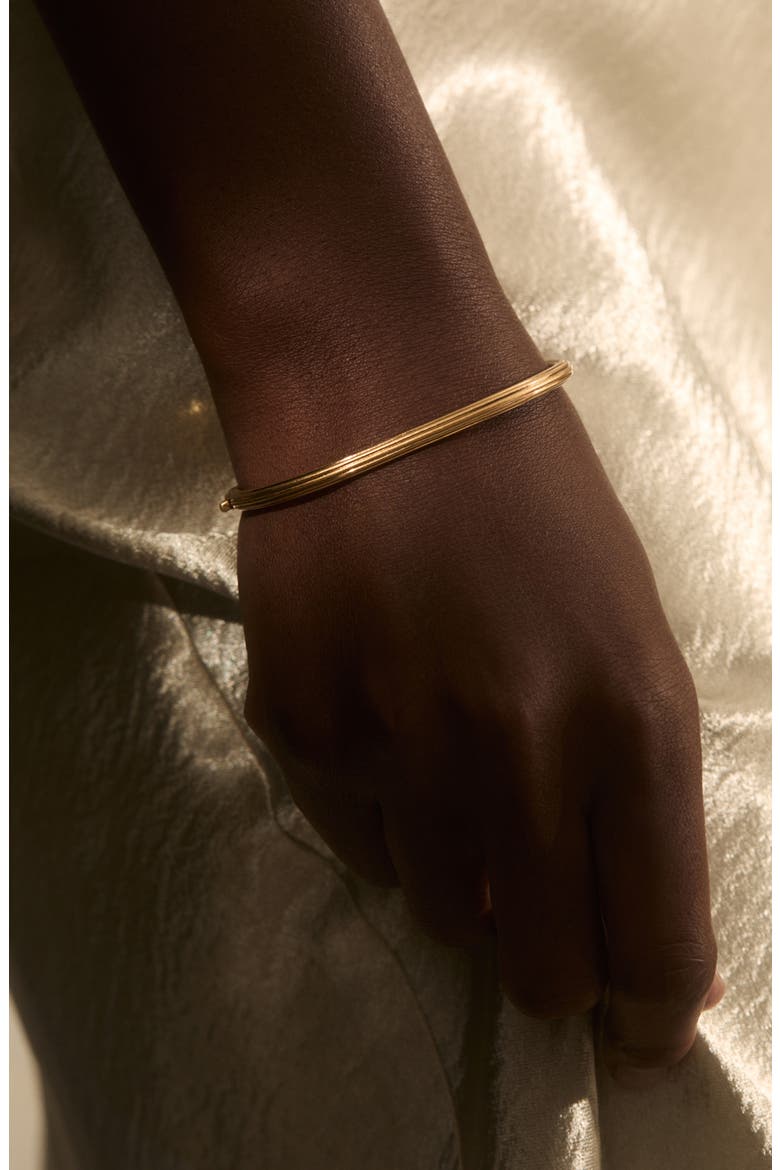 Claudia Contour Hinge Bangle, Alternate, color, GOLD TONE