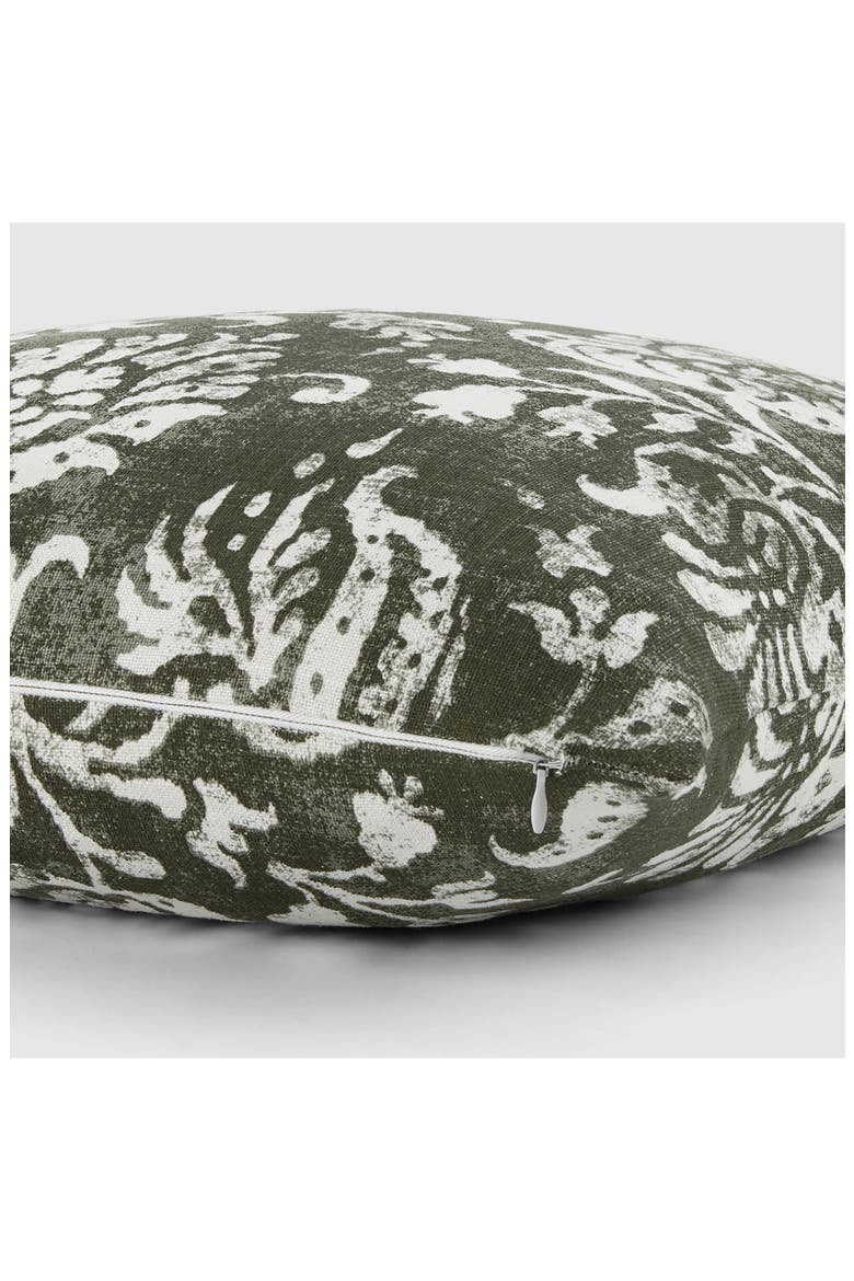 Distressed Floral Cotton Throw Pillow, Alternate, color, OLIVE