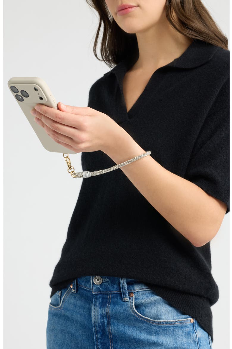Crystal Cord Phone Strap, Alternate, color, CLEAR- GOLD