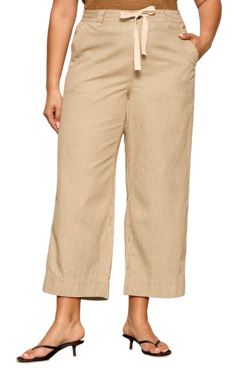 Lily Stripe Crop Pants (Plus)