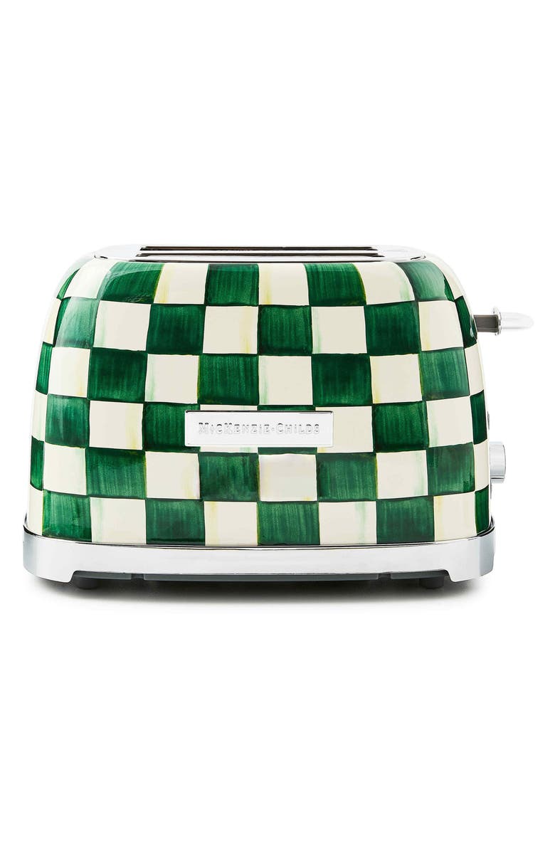 MACKENZIE CHILDS Emerald Check 2-Slice Toaster, Alternate, color, Emerald
