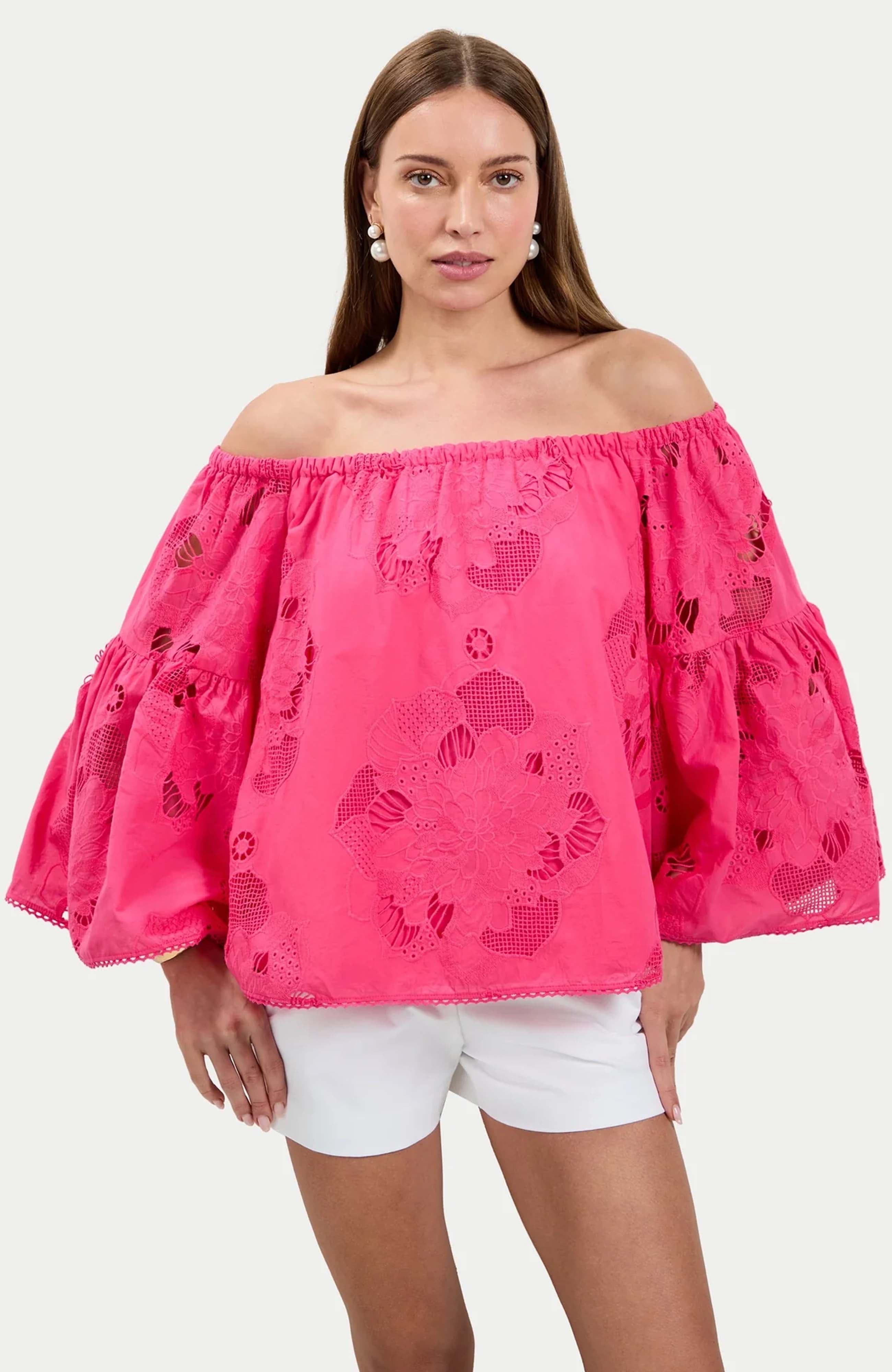 Perry Off-Shoulder Eyelet Cotton Top - image 4