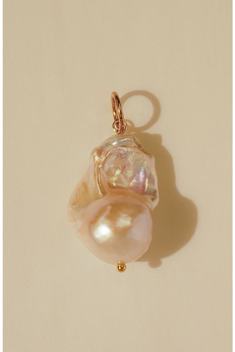 Baroque Pearl Charm, Alternate, color, GOLD/ WHITE