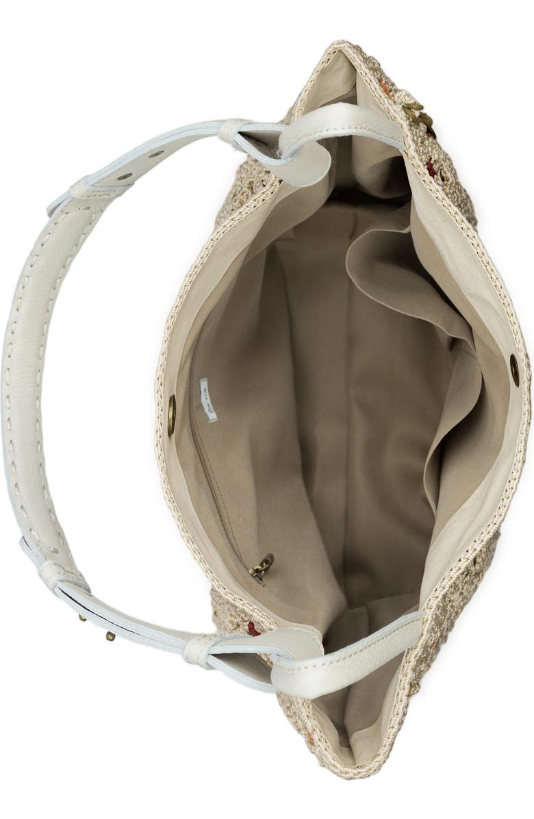 The Sak Los Feliz Medium Crochet Tote Bag, Alternate, color, Natural Multi Flowers