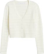 All in Favor Pointelle V-Neck Crop Cardigan
