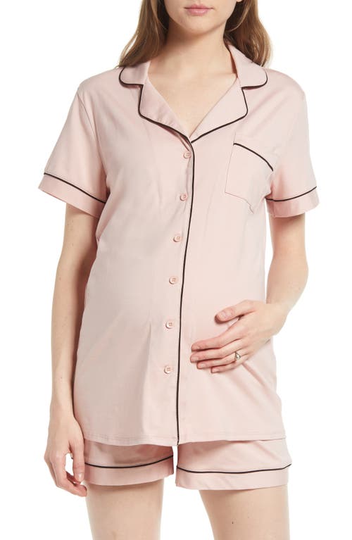 Angel Maternity Maternity/Nursing Short Pajamas in Pink 