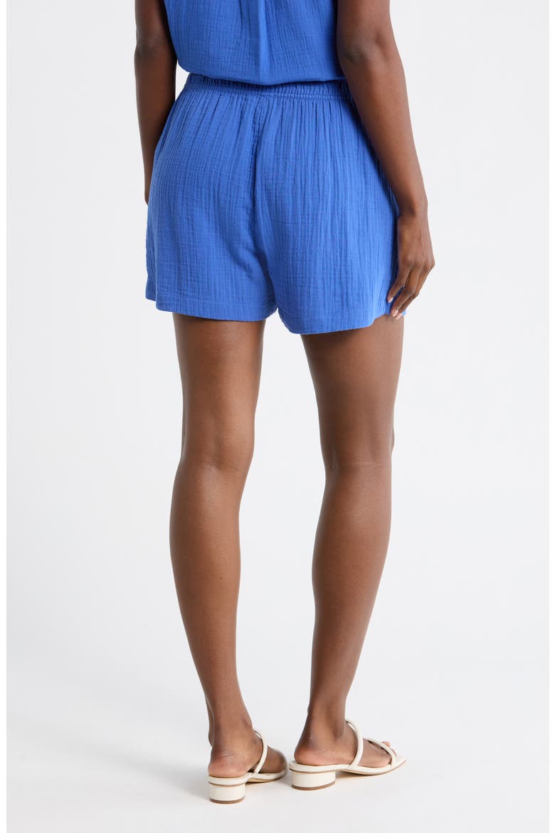Cotton Gauze Shorts, Alternate, color, BLUE DAZZLE