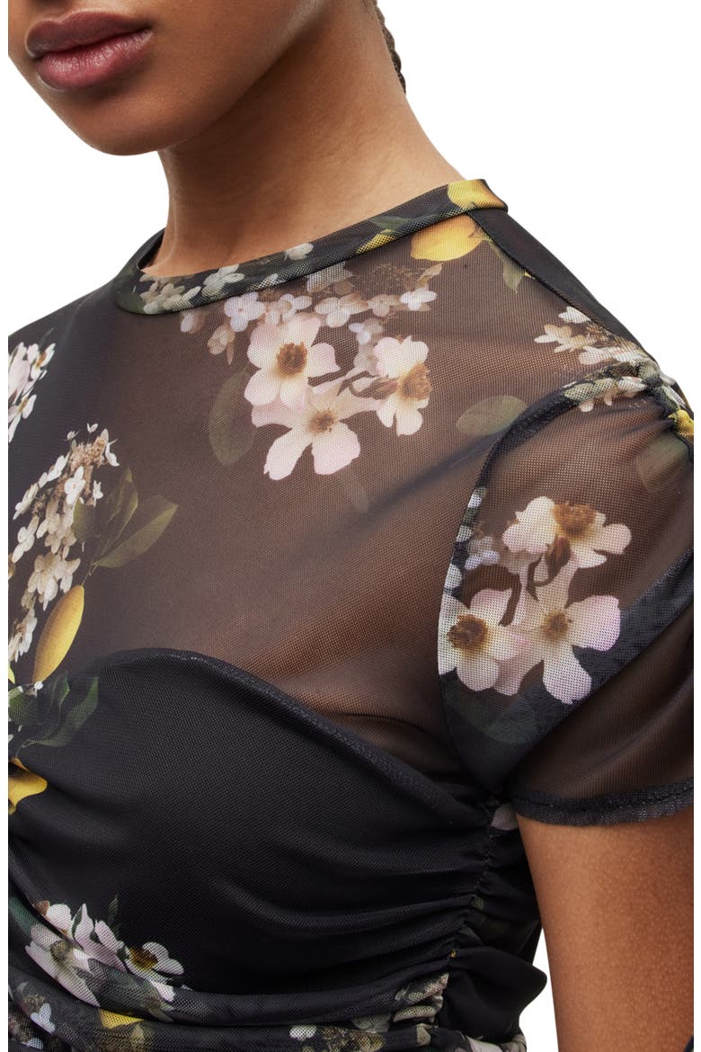 Giorgia Eugenia Floral Print Minidress, Alternate, color, BLACK