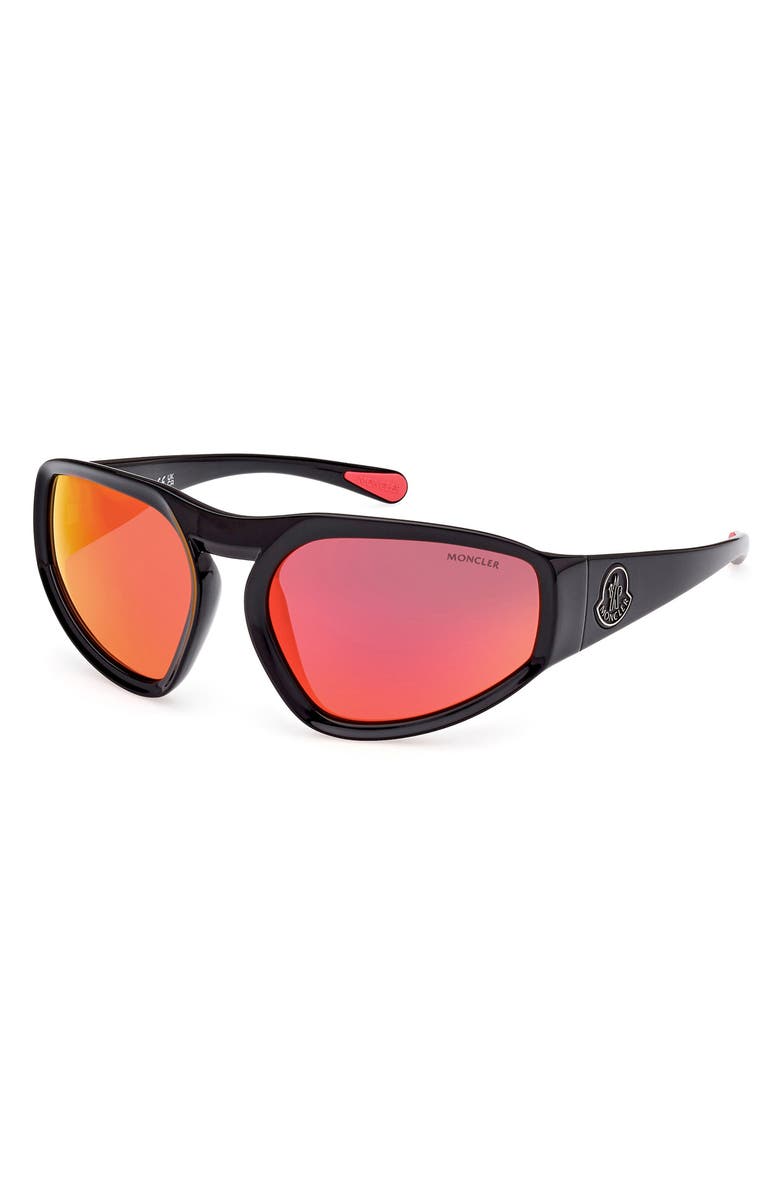 Moncler Lunettes 62mm Mirrored Oversize Geometric Sunglasses, Alternate, color, 