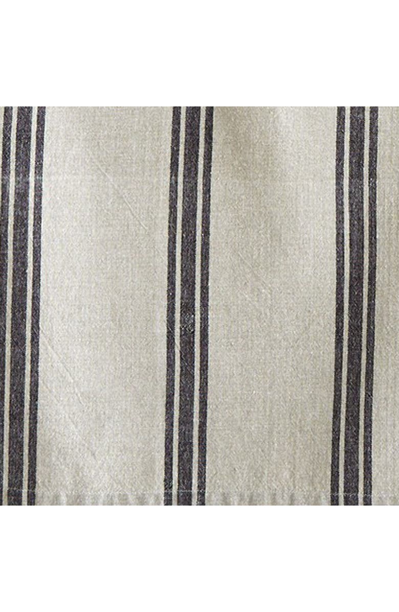 tag Set of 2 Black Stone Stripe Check Beige Cotton Dishtowels, Alternate, color, Black