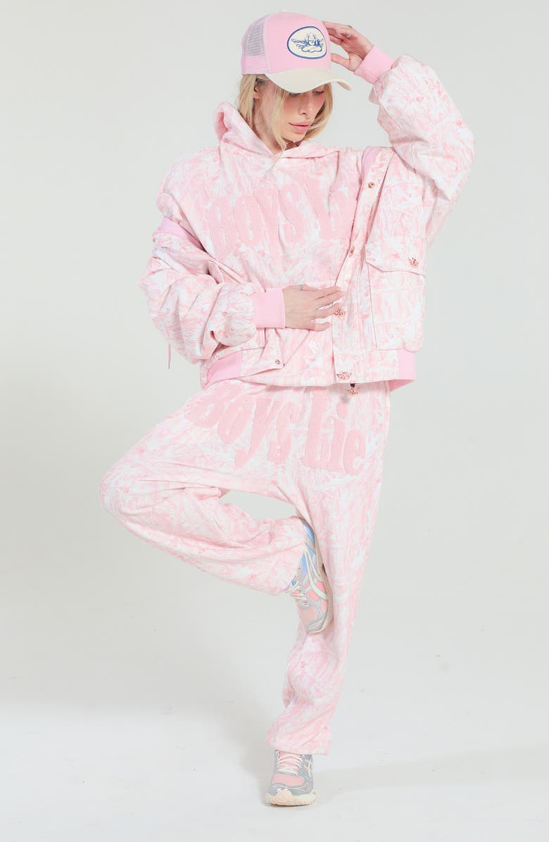 BOYS LIE Manhunt Racer Hoodie, Alternate, color, Pink