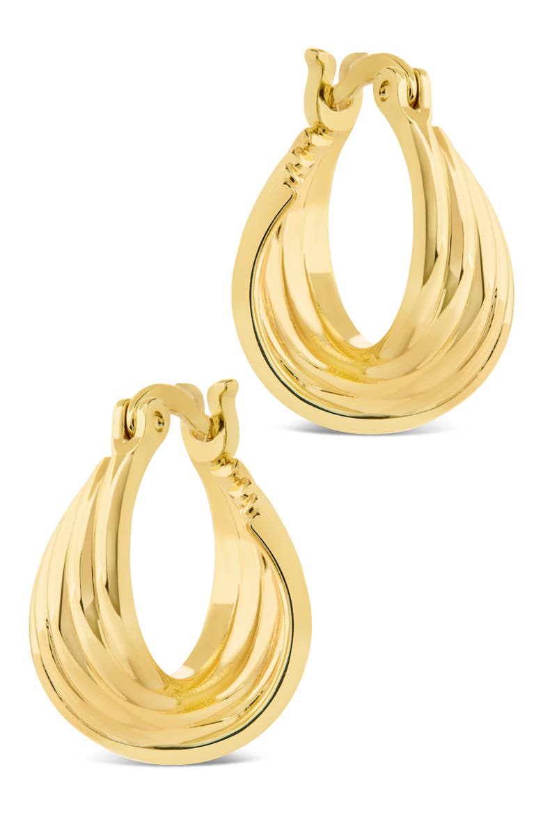 Brigitta Woven Twist Hoop Earrings, Alternate, color, GOLD