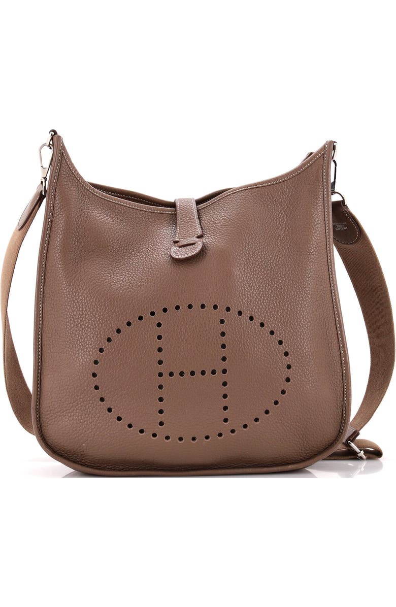 Pre-Owned Hermes Evelyne Bag Gen III Clemence PM, Main, color, Etoupe
