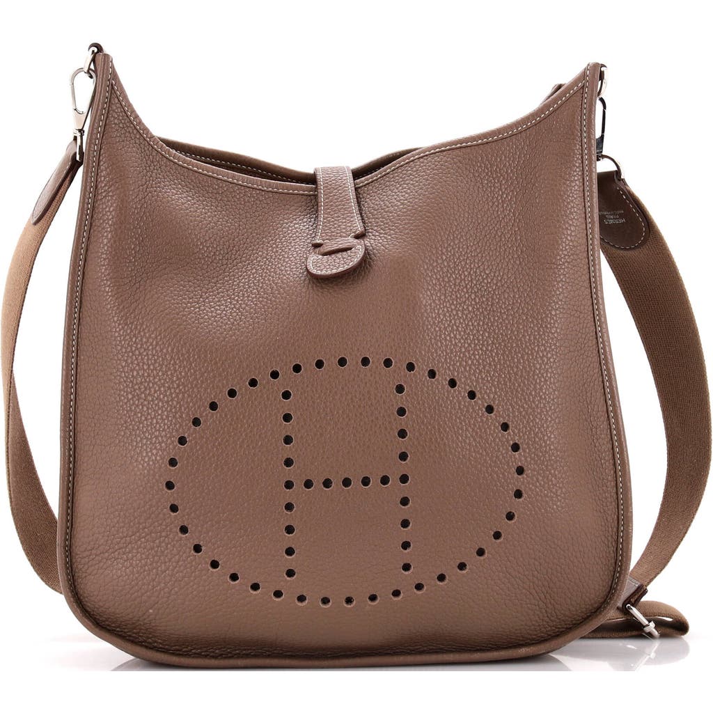 Pre-owned Hermes Hermes Evelyne Bag Gen Iii Clemence Pm In Brown