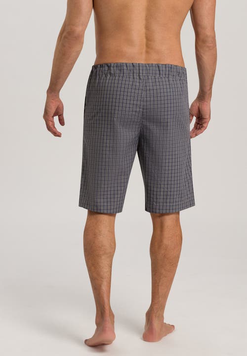 Hanro Night And Day Woven Cotton Shorts In Grey Check