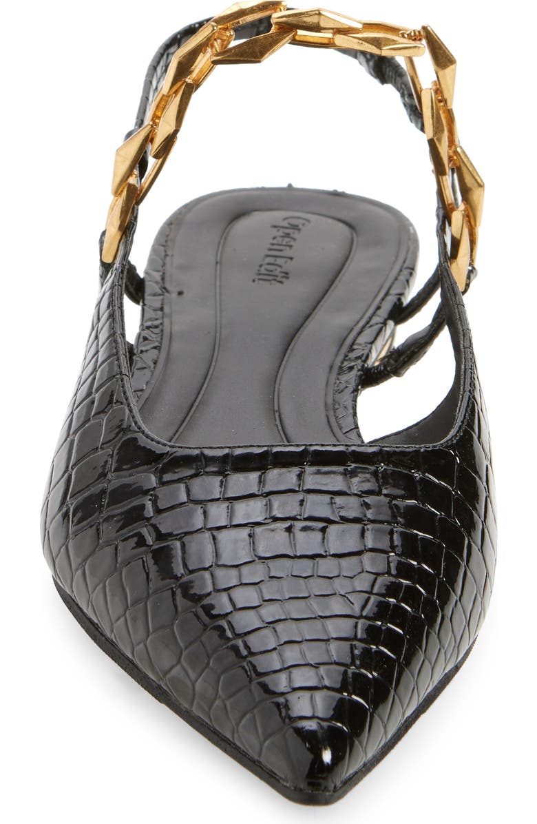 Open Edit Olympia Snakeskin Embossed Slingback Flat, Alternate, color,