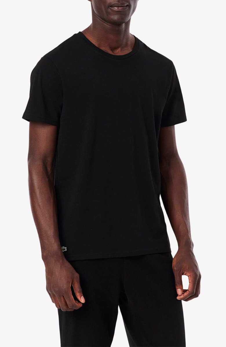 Lacoste 3-Pack Cotton Crewneck T-Shirts, Main, color, Black