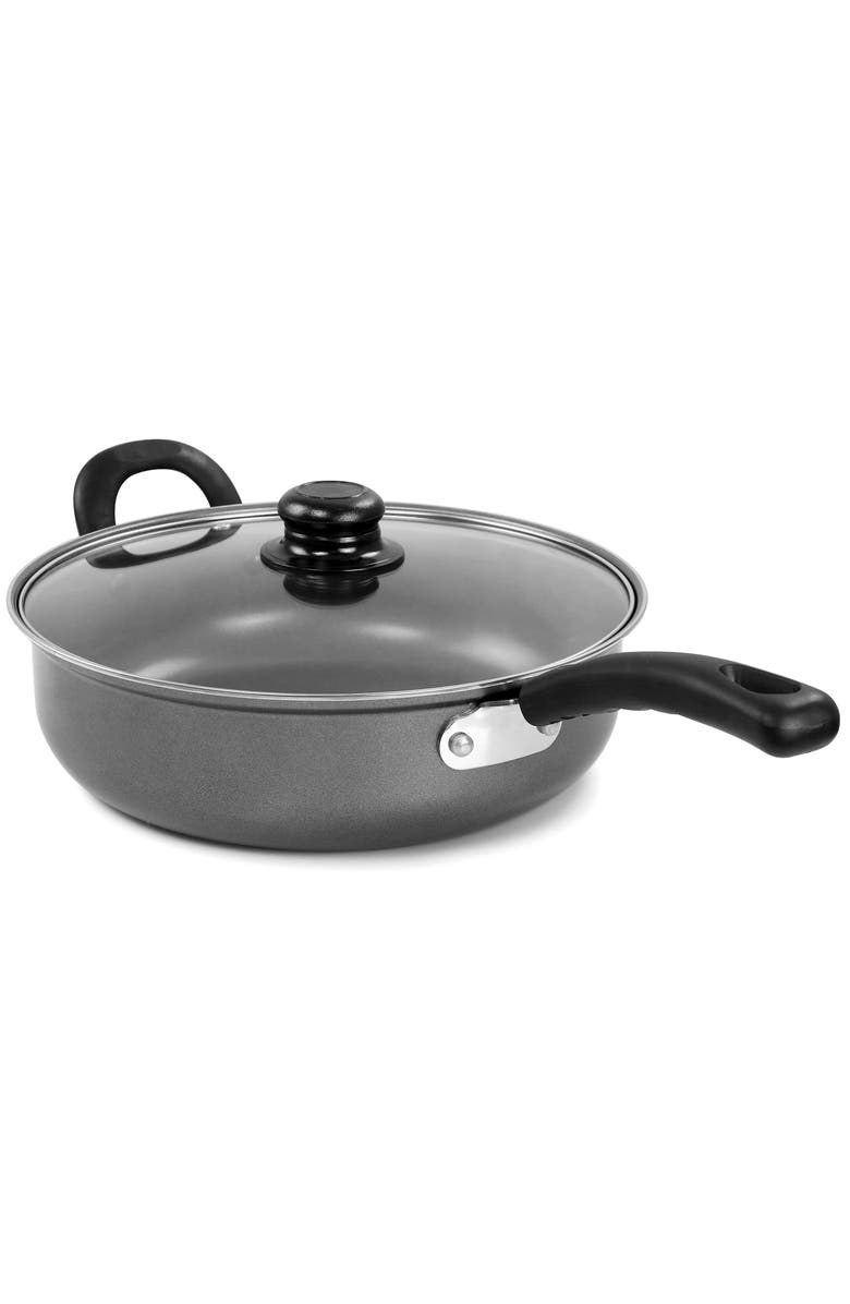 Gibson Everyday 11 Inch Highberry Chicken Fryer with Lid, Alternate, color, Grey