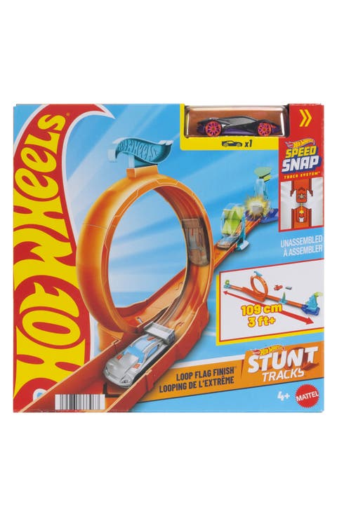 Stunt Tracks Power Launch Champion Track Set & 1:64 Scale Die-Cast Toy Car Playset