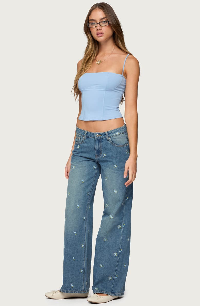 EDIKTED Juno Corset Crop Camisole, Alternate, color, Light-Blue