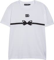 Dolce&Gabbana Logo Embroidered Bow Appliqué T-Shirt