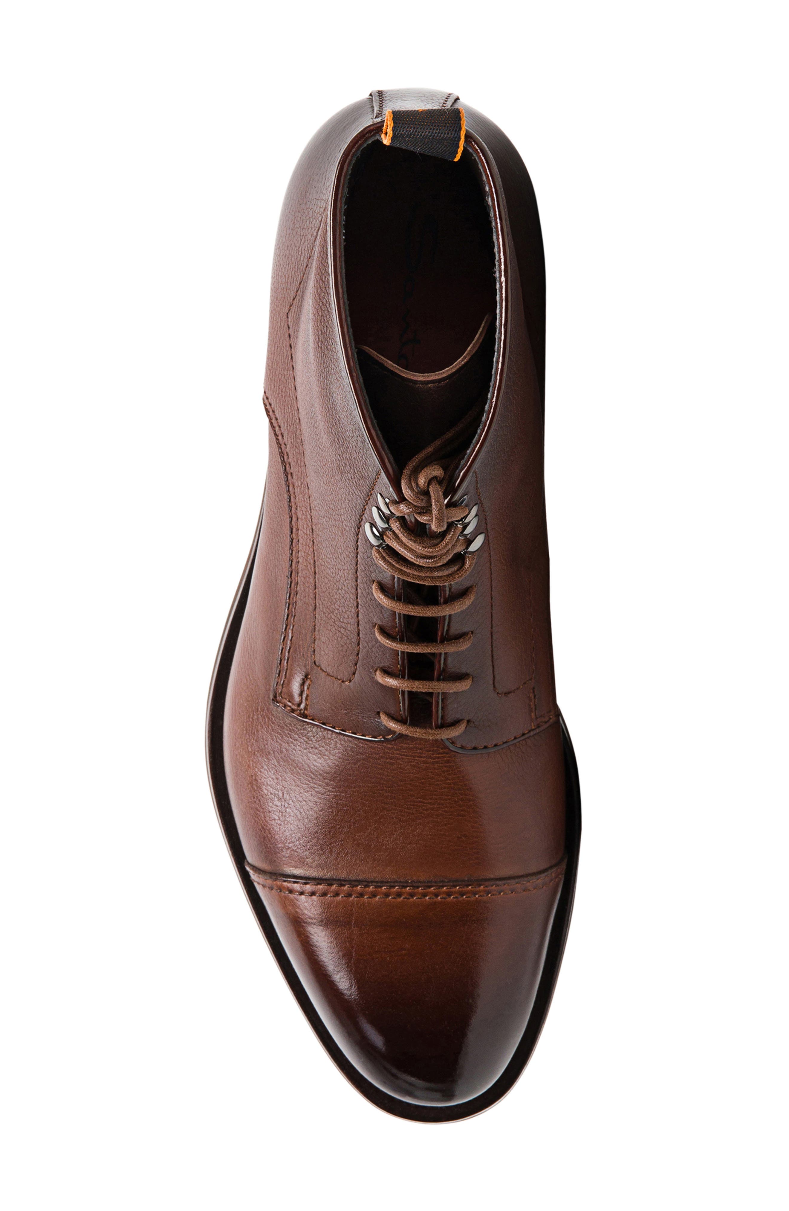 Santoni Ergin Lace-Up Cap Toe Boot, Alternate, color, 