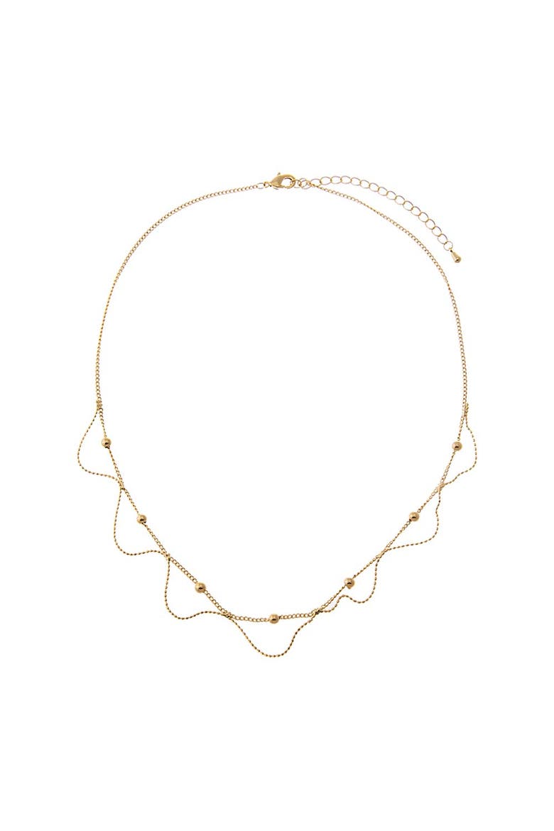 Drape Chain Beaded Chain Choker Necklace, Main, color, Gold