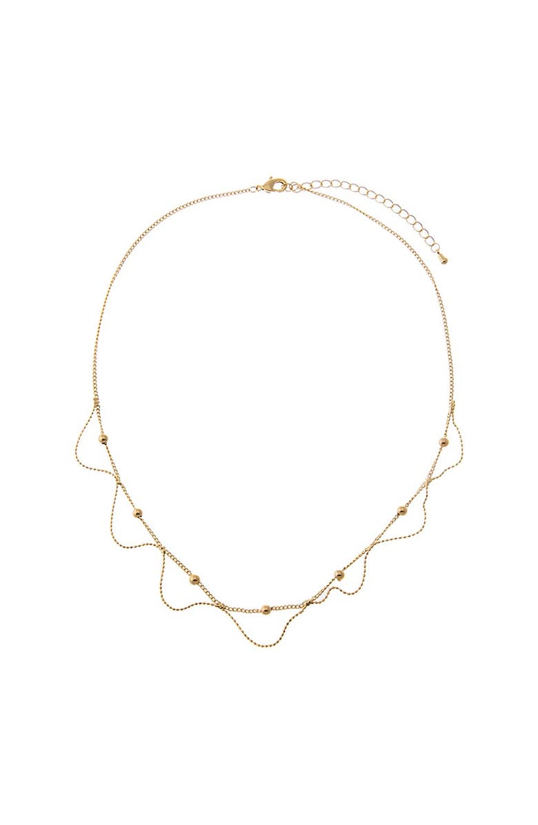 BY ADINA EDEN Drape Chain Beaded Chain Choker Necklace, Main, color, Gold