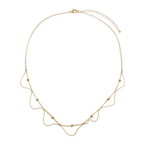 Drape Chain Beaded Chain Choker Necklace