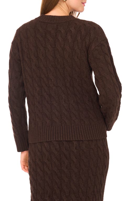 Vince Camuto Cable Cardigan In Brown