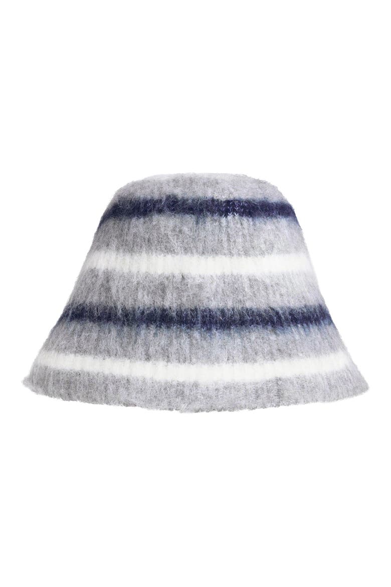 Structured Knit Bucket Hat, Alternate, color, HEATHER GREY